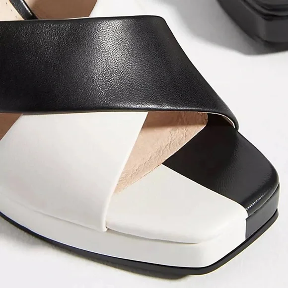 Cecelia New York Wesley Wedge Black & White Size 8.5 - Picture 4 of 10